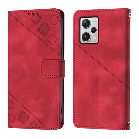 Coque Portefeuille Livre Cuir Etui Clapet YB3 pour Xiaomi Redmi Note 12 Pro+ Plus 5G Rouge