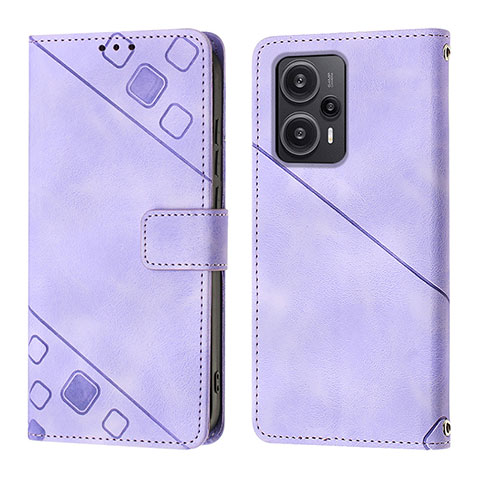 Coque Portefeuille Livre Cuir Etui Clapet YB3 pour Xiaomi Redmi Note 12 Turbo 5G Violet