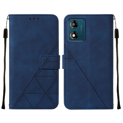 Coque Portefeuille Livre Cuir Etui Clapet YB4 pour Motorola Moto E13 Bleu