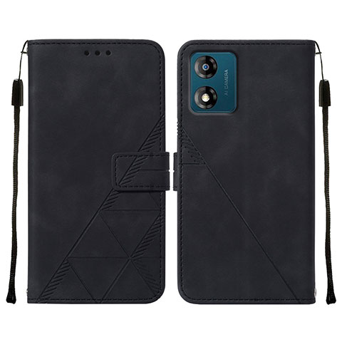 Coque Portefeuille Livre Cuir Etui Clapet YB4 pour Motorola Moto E13 Noir