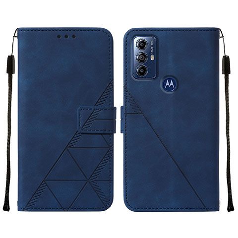 Coque Portefeuille Livre Cuir Etui Clapet YB4 pour Motorola Moto G Play (2023) Bleu