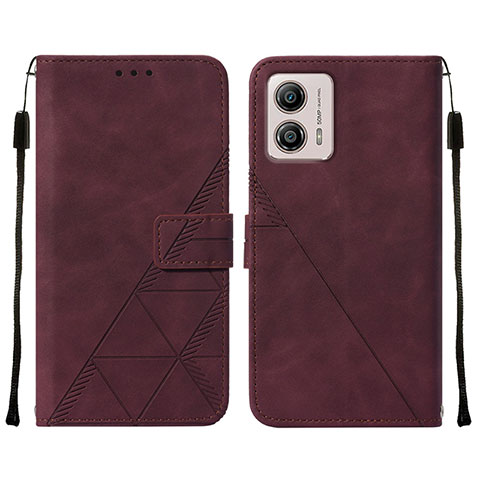 Coque Portefeuille Livre Cuir Etui Clapet YB4 pour Motorola Moto G53 5G Rouge