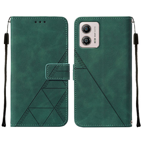 Coque Portefeuille Livre Cuir Etui Clapet YB4 pour Motorola Moto G53 5G Vert