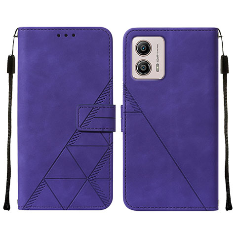 Coque Portefeuille Livre Cuir Etui Clapet YB4 pour Motorola Moto G53 5G Violet