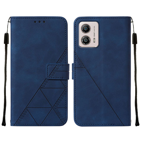 Coque Portefeuille Livre Cuir Etui Clapet YB4 pour Motorola Moto G53j 5G Bleu