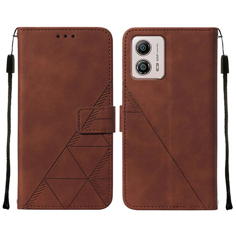 Coque Portefeuille Livre Cuir Etui Clapet YB4 pour Motorola Moto G53j 5G Marron