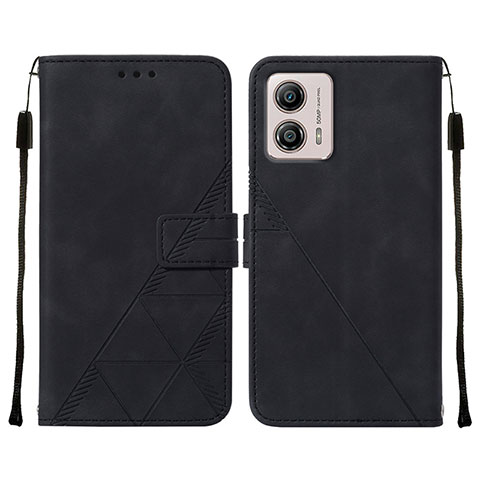 Coque Portefeuille Livre Cuir Etui Clapet YB4 pour Motorola Moto G53j 5G Noir