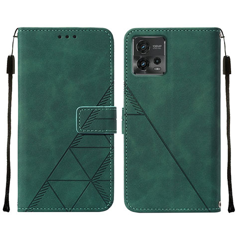 Coque Portefeuille Livre Cuir Etui Clapet YB4 pour Motorola Moto G72 Vert