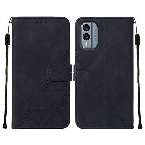 Coque Portefeuille Livre Cuir Etui Clapet YB4 pour Nokia X30 5G Noir