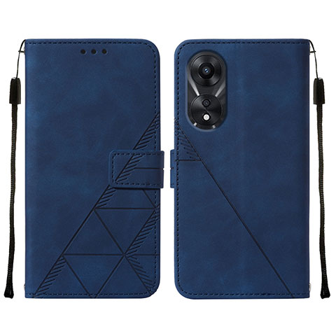 Coque Portefeuille Livre Cuir Etui Clapet YB4 pour Oppo A58 5G Bleu