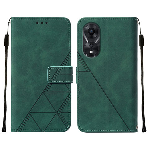 Coque Portefeuille Livre Cuir Etui Clapet YB4 pour Oppo A78 5G Vert