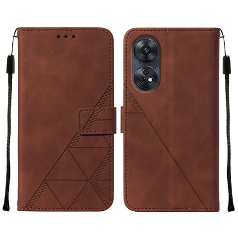 Coque Portefeuille Livre Cuir Etui Clapet YB4 pour Oppo Reno8 T 4G Marron