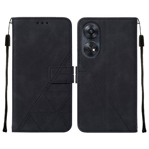 Coque Portefeuille Livre Cuir Etui Clapet YB4 pour Oppo Reno8 T 4G Noir