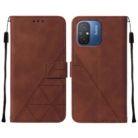 Coque Portefeuille Livre Cuir Etui Clapet YB4 pour Xiaomi Poco C55 Marron