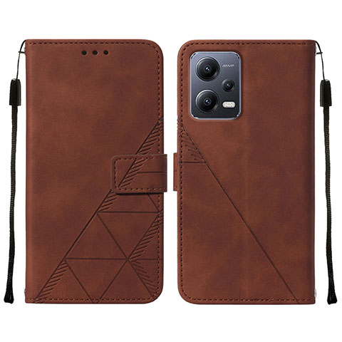 Coque Portefeuille Livre Cuir Etui Clapet YB4 pour Xiaomi Poco X5 5G Marron