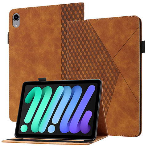 Coque Portefeuille Livre Cuir Etui Clapet YX1 pour Apple iPad Mini 6 Marron