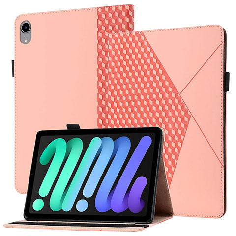 Coque Portefeuille Livre Cuir Etui Clapet YX1 pour Apple iPad Mini 6 Or Rose