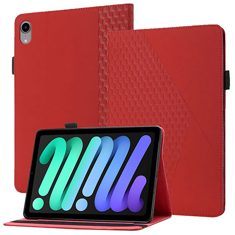 Coque Portefeuille Livre Cuir Etui Clapet YX1 pour Apple iPad Mini 6 Rouge