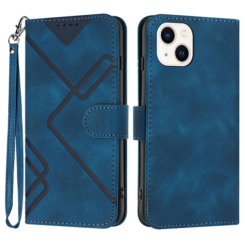 Coque Portefeuille Livre Cuir Etui Clapet YX1 pour Apple iPhone 13 Bleu