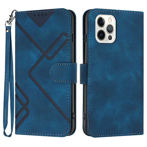 Coque Portefeuille Livre Cuir Etui Clapet YX1 pour Apple iPhone 13 Pro Bleu