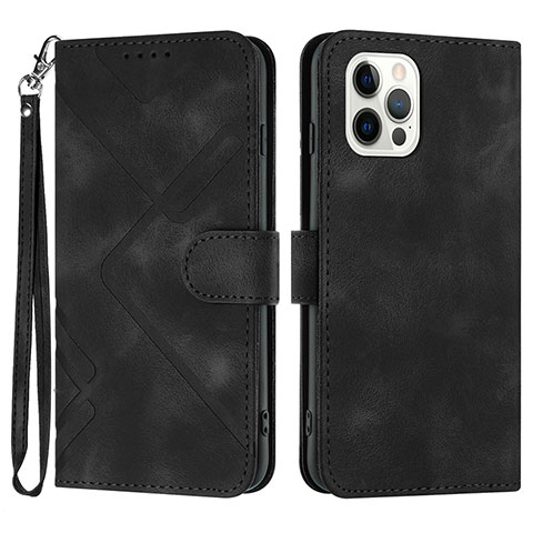 Coque Portefeuille Livre Cuir Etui Clapet YX1 pour Apple iPhone 13 Pro Max Noir