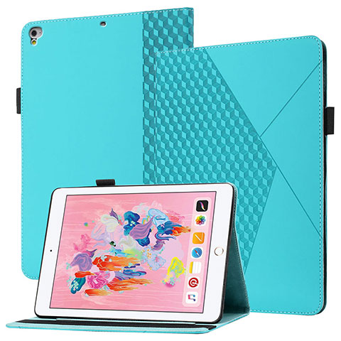 Coque Portefeuille Livre Cuir Etui Clapet YX1 pour Apple New iPad 9.7 (2017) Bleu Clair