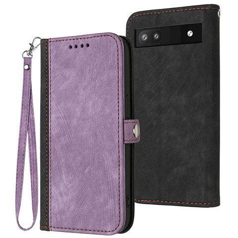 Coque Portefeuille Livre Cuir Etui Clapet YX1 pour Google Pixel 6a 5G Violet