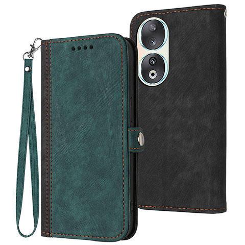 Coque Portefeuille Livre Cuir Etui Clapet YX1 pour Huawei Honor 90 5G Vert