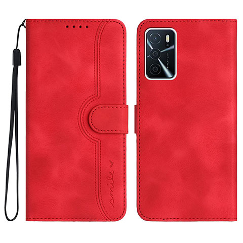 Coque Portefeuille Livre Cuir Etui Clapet YX1 pour Oppo A54s Rouge