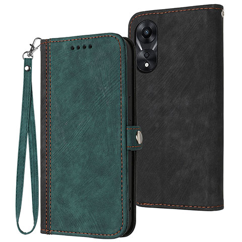 Coque Portefeuille Livre Cuir Etui Clapet YX1 pour Oppo A58 4G Vert