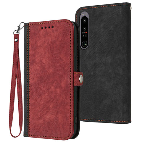 Coque Portefeuille Livre Cuir Etui Clapet YX1 pour Sony Xperia 1 IV Rouge