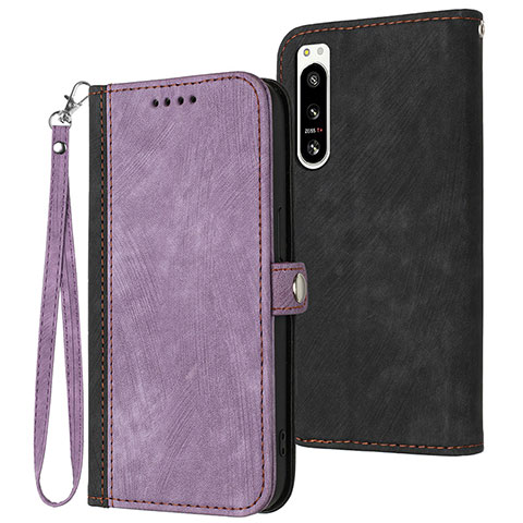 Coque Portefeuille Livre Cuir Etui Clapet YX1 pour Sony Xperia 5 IV Violet