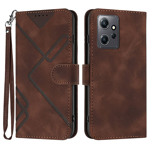 Coque Portefeuille Livre Cuir Etui Clapet YX1 pour Xiaomi Redmi Note 12 4G Marron