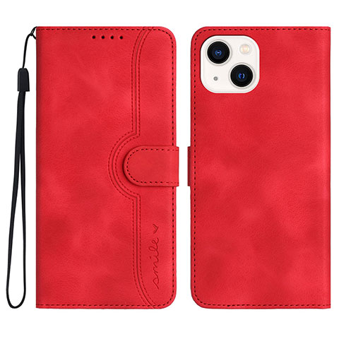 Coque Portefeuille Livre Cuir Etui Clapet YX2 pour Apple iPhone 13 Vin Rouge