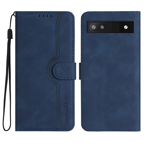 Coque Portefeuille Livre Cuir Etui Clapet YX2 pour Google Pixel 6a 5G Bleu