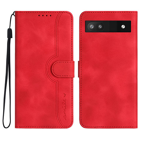 Coque Portefeuille Livre Cuir Etui Clapet YX2 pour Google Pixel 6a 5G Rouge