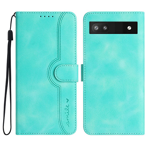 Coque Portefeuille Livre Cuir Etui Clapet YX2 pour Google Pixel 6a 5G Vert