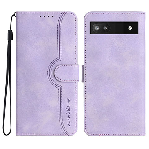 Coque Portefeuille Livre Cuir Etui Clapet YX2 pour Google Pixel 6a 5G Violet