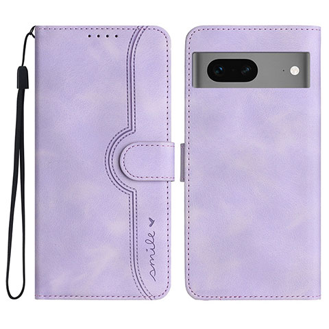 Coque Portefeuille Livre Cuir Etui Clapet YX2 pour Google Pixel 7 5G Violet