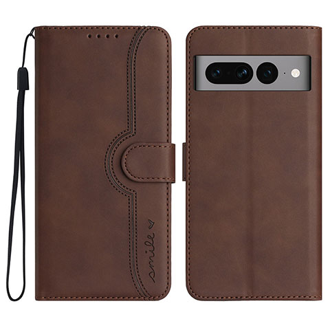 Coque Portefeuille Livre Cuir Etui Clapet YX2 pour Google Pixel 7 Pro 5G Marron