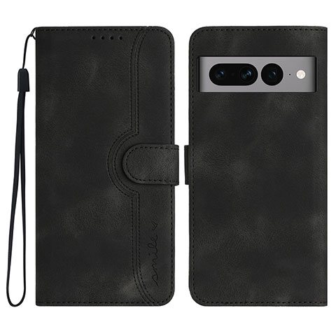 Coque Portefeuille Livre Cuir Etui Clapet YX2 pour Google Pixel 7 Pro 5G Noir