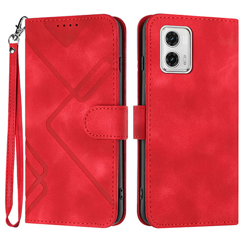 Coque Portefeuille Livre Cuir Etui Clapet YX2 pour Motorola Moto G53j 5G Rouge
