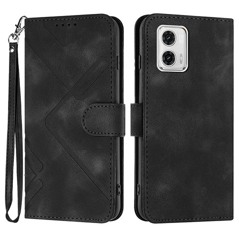 Coque Portefeuille Livre Cuir Etui Clapet YX2 pour Motorola Moto G53y 5G Noir