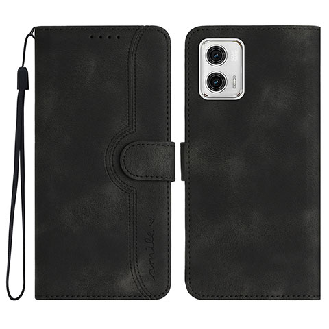 Coque Portefeuille Livre Cuir Etui Clapet YX2 pour Motorola Moto G73 5G Noir