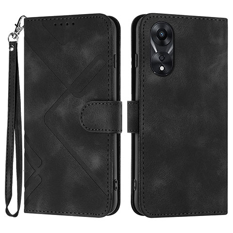 Coque Portefeuille Livre Cuir Etui Clapet YX2 pour Oppo A18 Noir