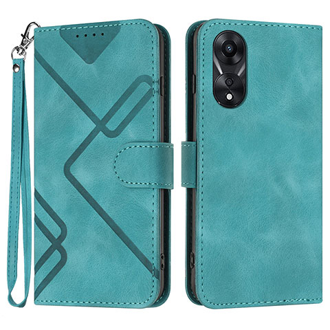 Coque Portefeuille Livre Cuir Etui Clapet YX2 pour Oppo A18 Vert