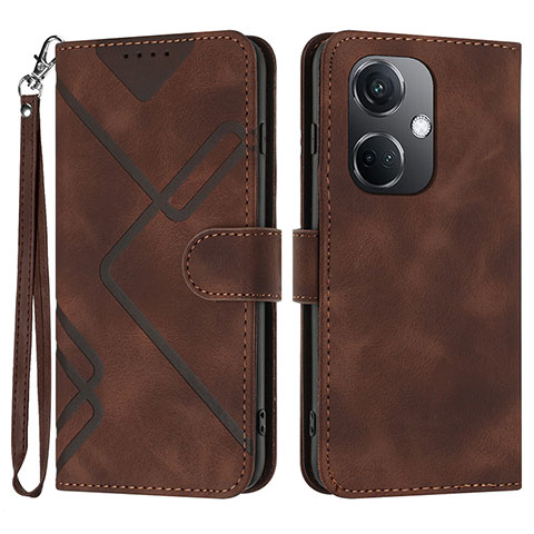 Coque Portefeuille Livre Cuir Etui Clapet YX2 pour Oppo K11 5G Marron