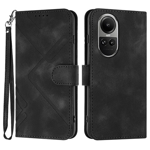 Coque Portefeuille Livre Cuir Etui Clapet YX2 pour Oppo Reno10 5G Noir