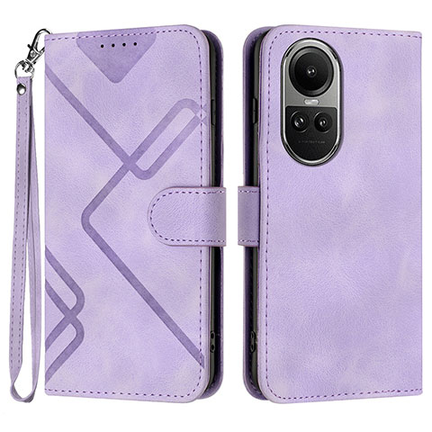 Coque Portefeuille Livre Cuir Etui Clapet YX2 pour Oppo Reno10 5G Violet