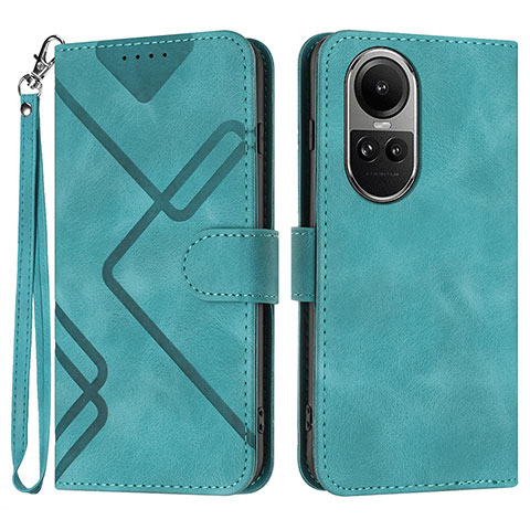 Coque Portefeuille Livre Cuir Etui Clapet YX2 pour Oppo Reno10 Pro 5G Vert